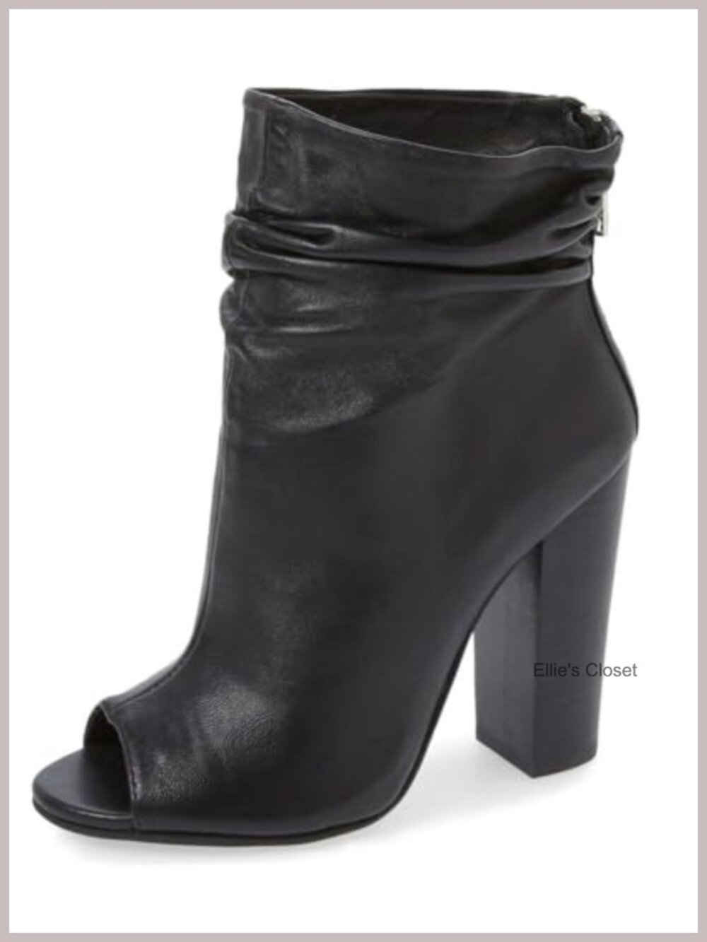 FSJ Women's Peep Toe Slouch Ankle Boots Chunky Stacked Heels Dress Shoes